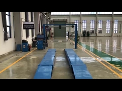 กล่องจริงที่มี 3D wheel aligner + scissor lift + double plate side slip + axle load tester + brake ro