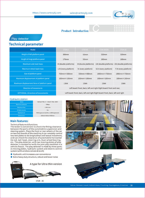 Cartesykj CTJX-3C รายละเอียดต่ํา ultra-thin Vehicle Play Detector Joint Play Detector อุปกรณ์ตรวจสอบรถยนต์สําหรับรถยนต์