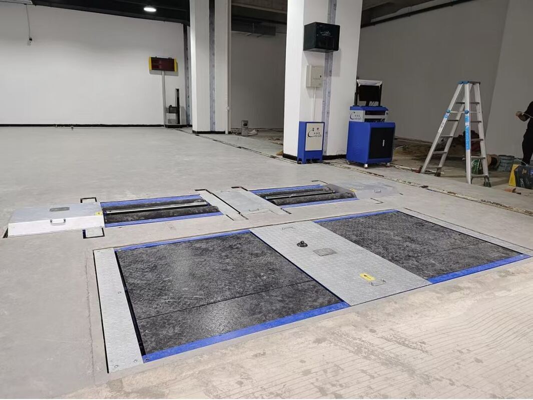 ลานทดสอบรถบรรทุก Cartesy สำหรับอู่ซ่อมรถ เครื่องทดสอบเบรกแบบลูกกลิ้งสำหรับรถยนต์ แรงพร้อมเพลาบรรทุก จานคู่ เครื่องทดสอบการลื่นไถลข้าง ความจุ 10 ตัน